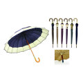 16k Stick Manual Strip Border Solid Umbrellas (YS-SM26163417R)